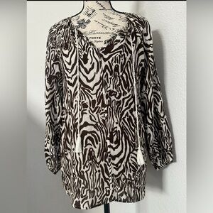 Lilly Pulitzer Brown and White Zebra Print Tunic